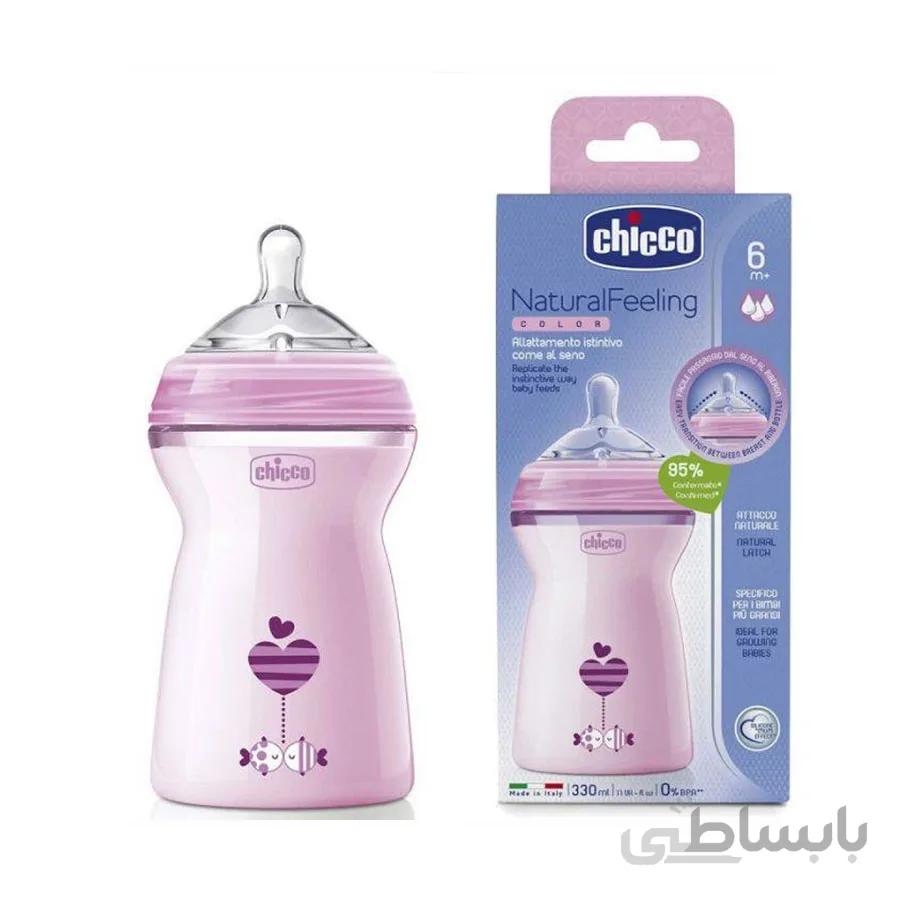 شیشه شیر چیکو مدل نچرال فیلینگ ۶ ماهگی به بالا