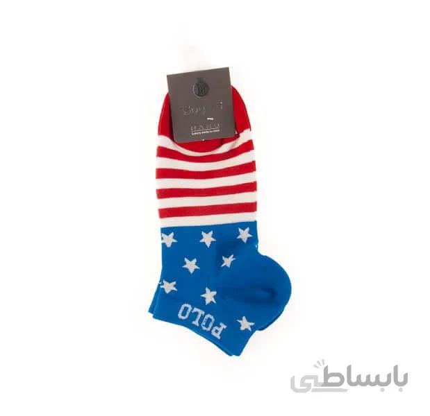 جوراب مردانه مچی طرح دار polo کد SMS1020
