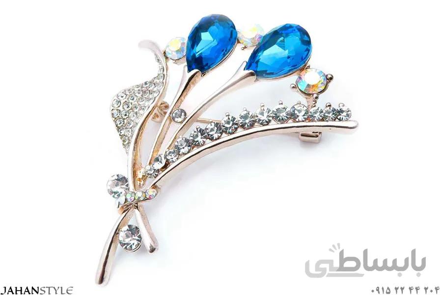 سنجاق سینه مجلسی نگین دار