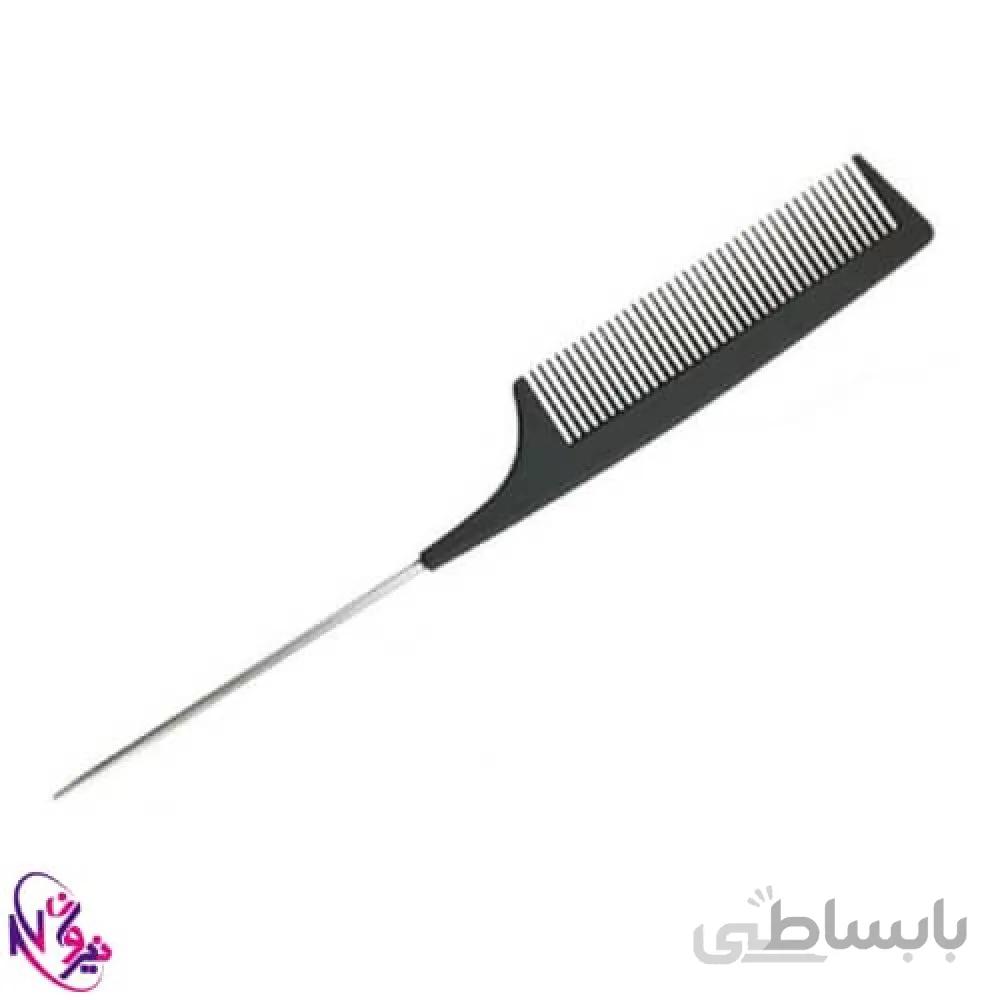 شانه دم باریک دسته فلزی مدل کربنی