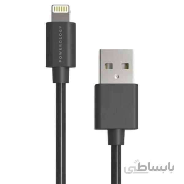 کابل تبدیل USB به لایتنینگ پاورولوجی مدل POWEROLOGY P12BLBK طول 1.2 متر
