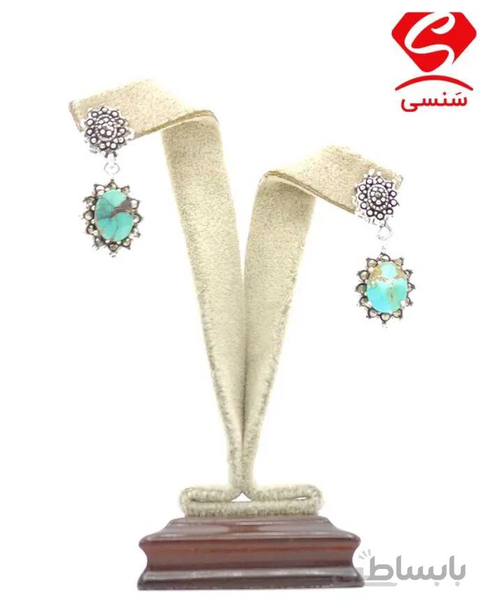 گوشواره نقره فیروزه کد22