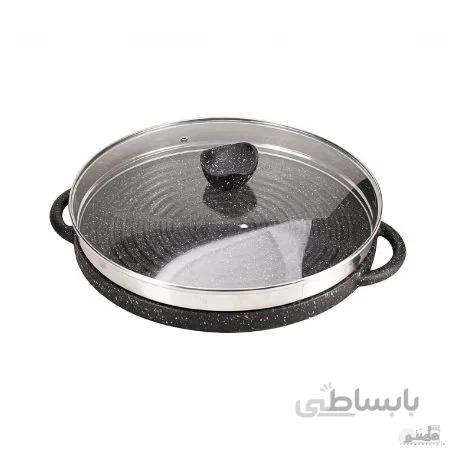 تابه چدنی استیک دو طرفه مدل Daniele درب شیشه ای