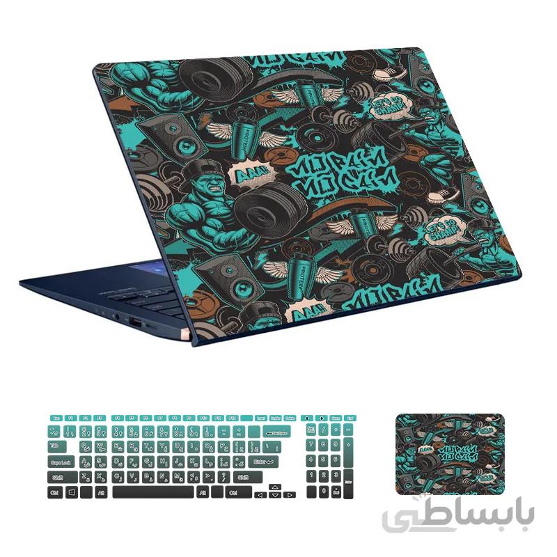 اسکین لپ تاپ طرح Freak کد ۰۸ به همراه استیکر کیبورد