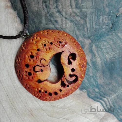 گردنبند چوبی طرح گنجشگک