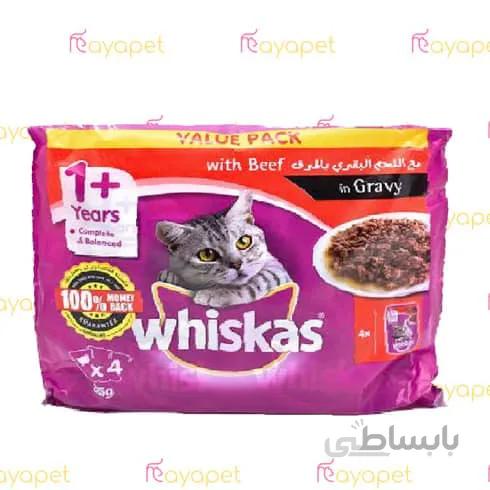 پک پوچ گربه گوشت 4 عددی ویسکاس