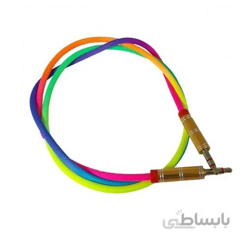 کابل AUX کنفی ۷ رنگ بدون پک درجه یک