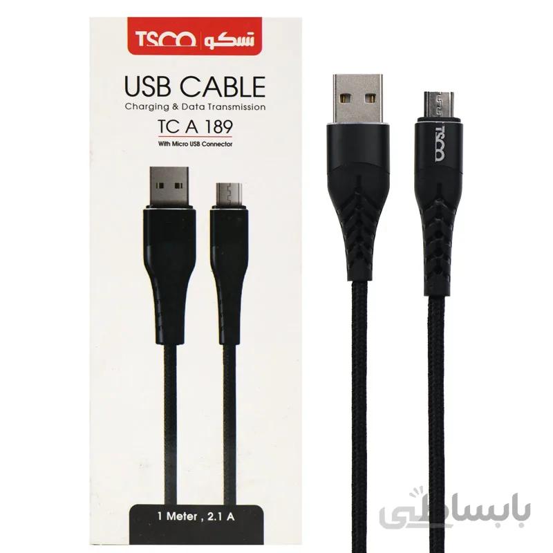 کابل میکرو یو اس بی TSCO TC A189 1m ا TSCO TC-A189 microUSB charging & transmition data cable
