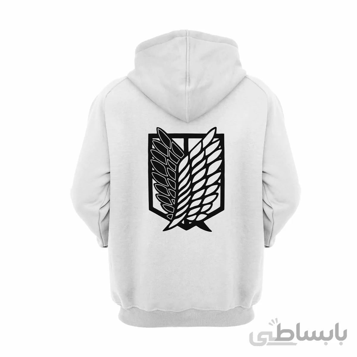 هودی سفید طرح انیمه اتک آن تایتان Attack On Titan کدKCT10429