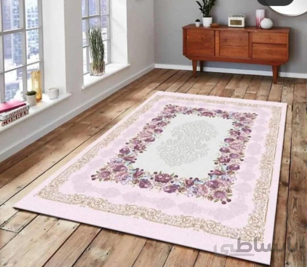 روفرشی کشدوز مخمل ترک تم یاسی بنفش سایز 300*200 سانتی متر ( 6متری )