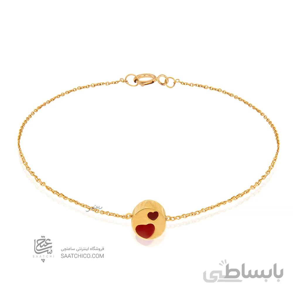 دستبند طلا با پلاک طرح قلب کد CB485