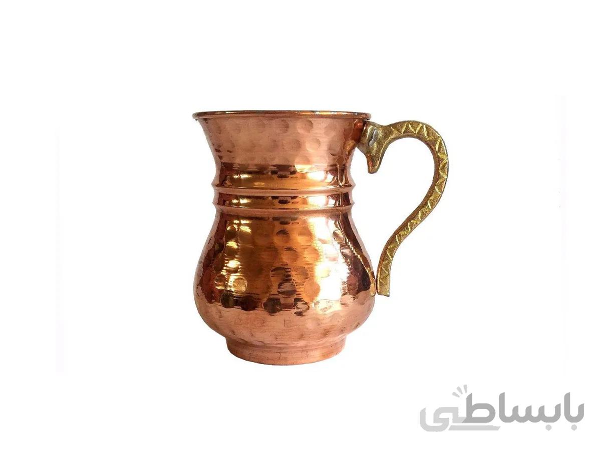لیوان مسی دسته برنجی طرح ترک