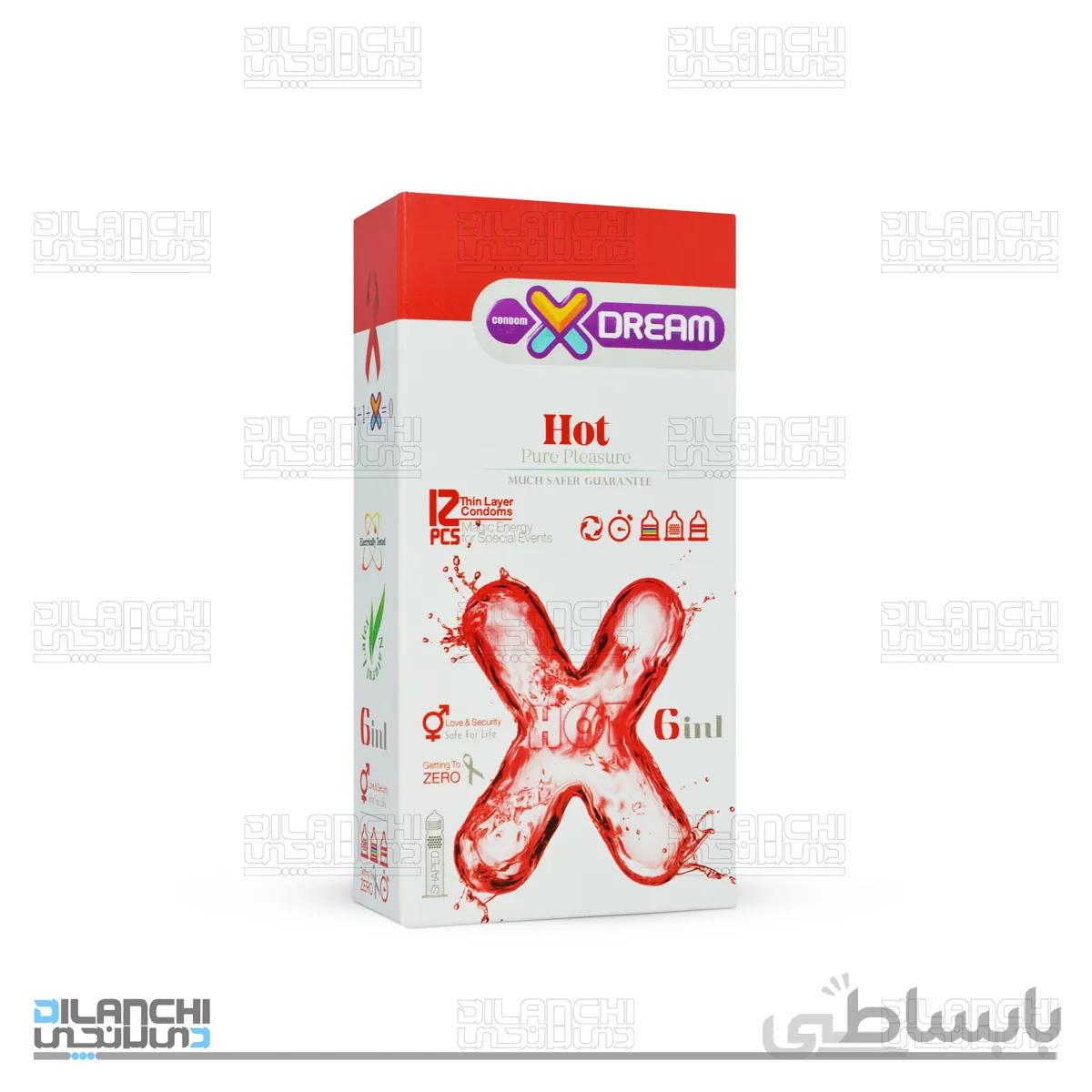 کاندوم ایکس دریم مدل داغ Hot بسته 12 عددی