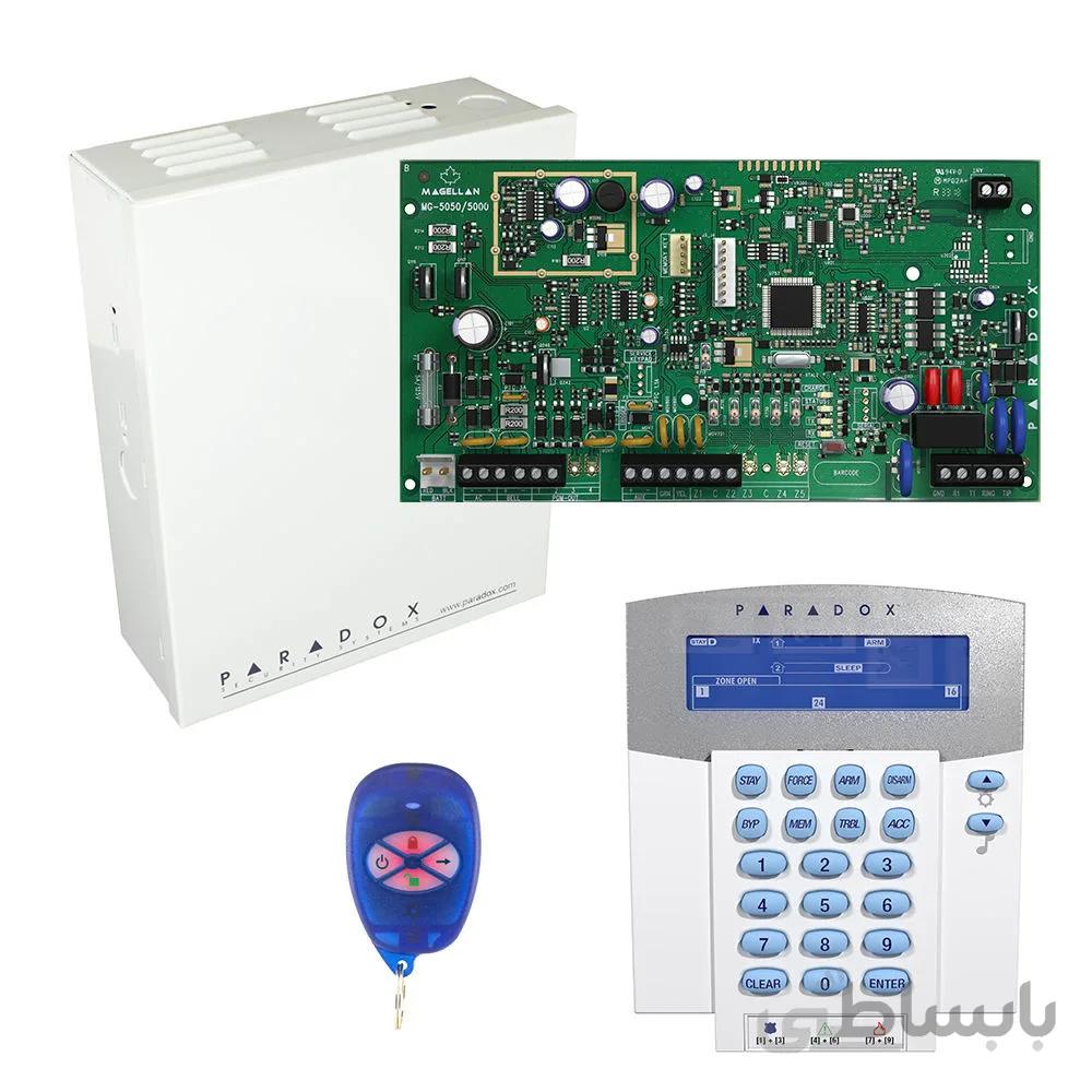 کنترل پنل MG5000 به همراه کی پد K32LCD پارادوکس + ریموت REM1 + جعبه فلزی