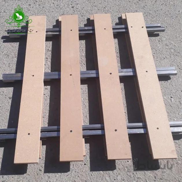 کفی تخت خواب یک نفره مدل نرده ای چوب و فلز
