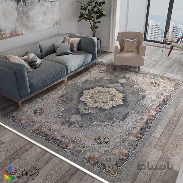 فرش 700 شانه طرح دلارام نقره ای