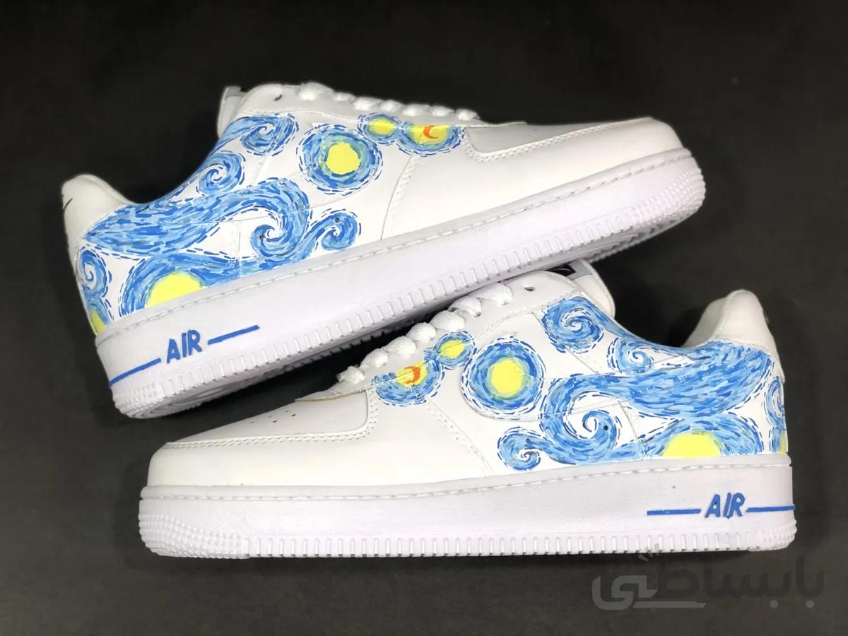 کتونی نایک ایرفورس۱ طرح ونگوگ ا Nike Air Force 1 custom