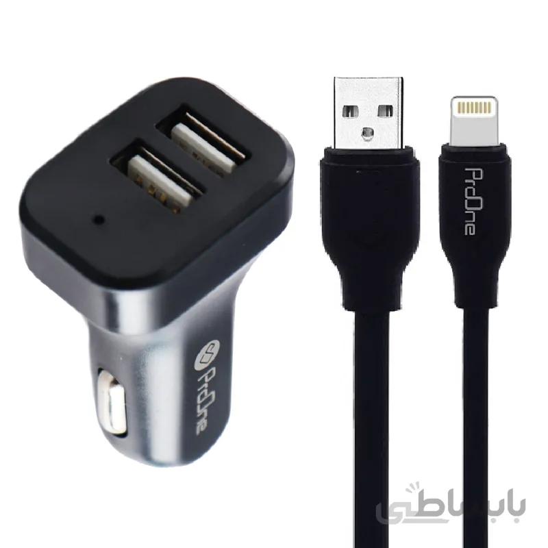 شارژر فندکی پرووان مدل PCG15i به همراه کابل لایتنینگ