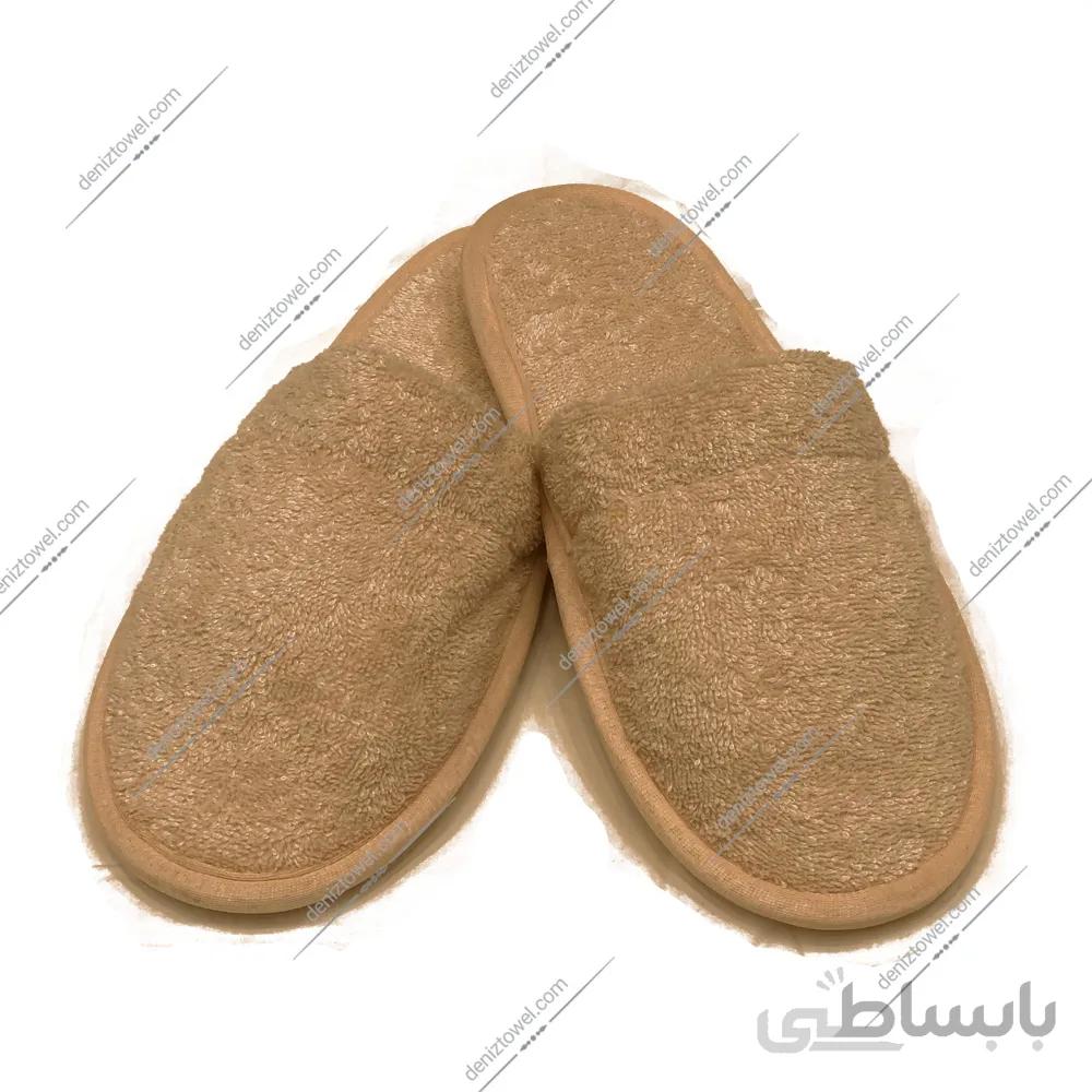 دمپایی حوله بهار نخودی
