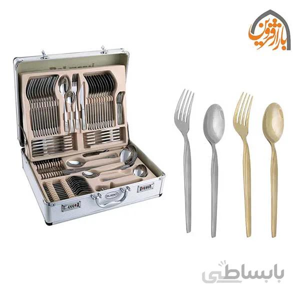 سرویس قاشق و چنگال استیل 128 پارچه دلمونتی مدل DL1340
