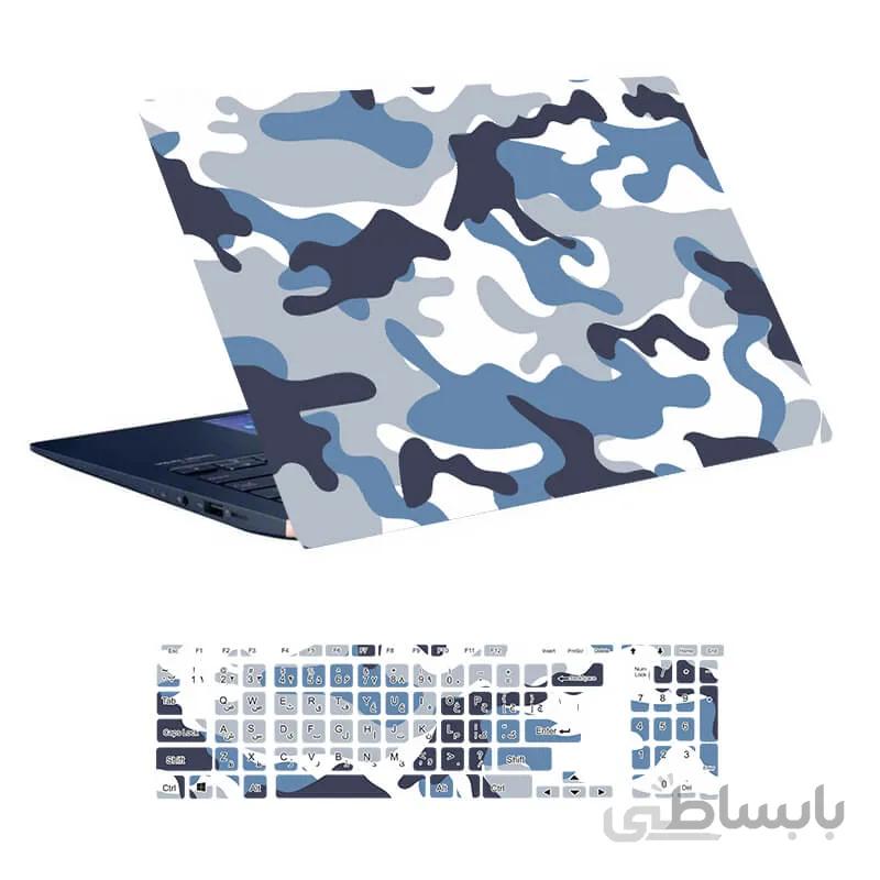 اسکین لپ تاپ طرح Military کد ۰۸ به همراه استیکر کیبورد