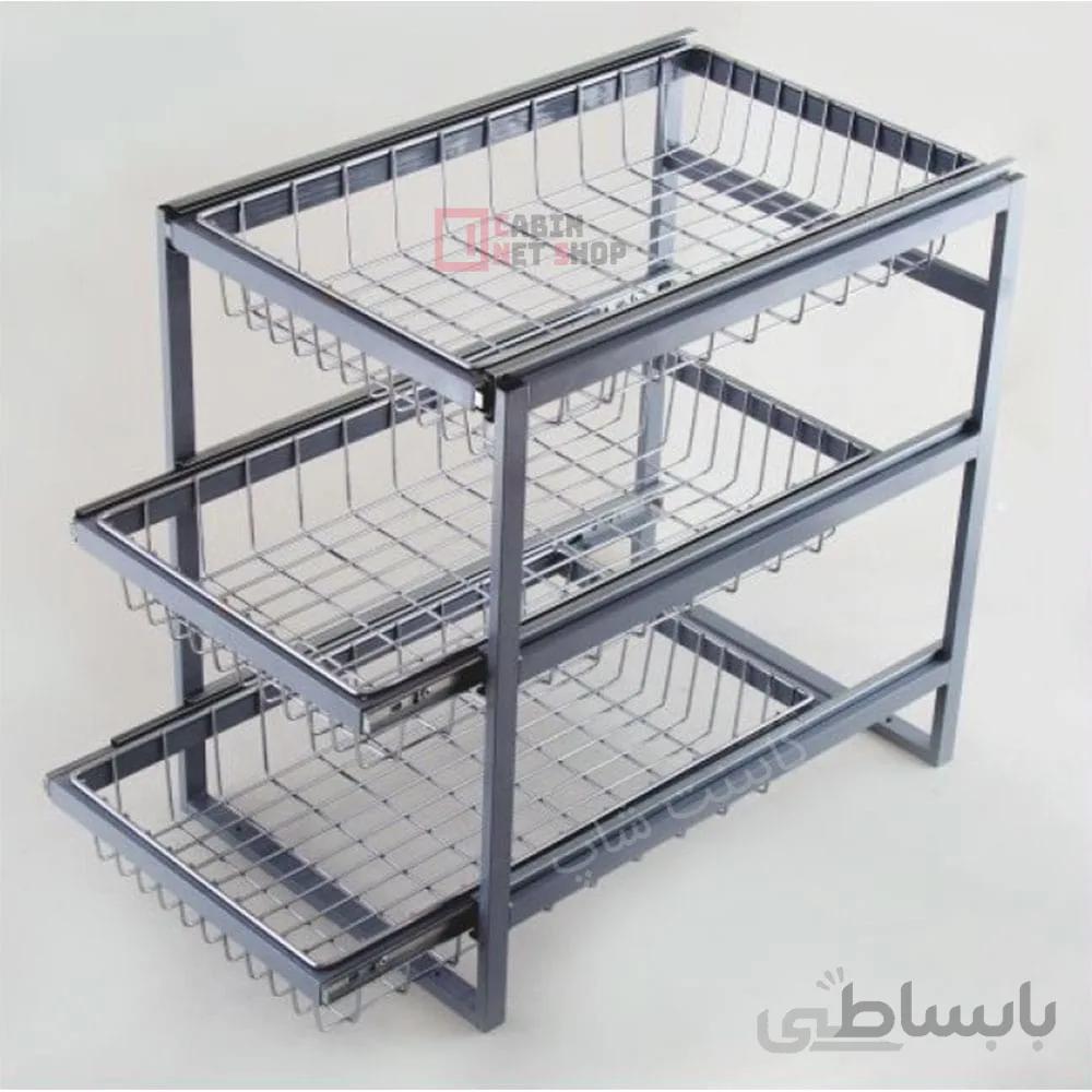 جای سوپر مارکت پیاز و سیب زمینی تک ریل کف 3 طبقه فراسازان