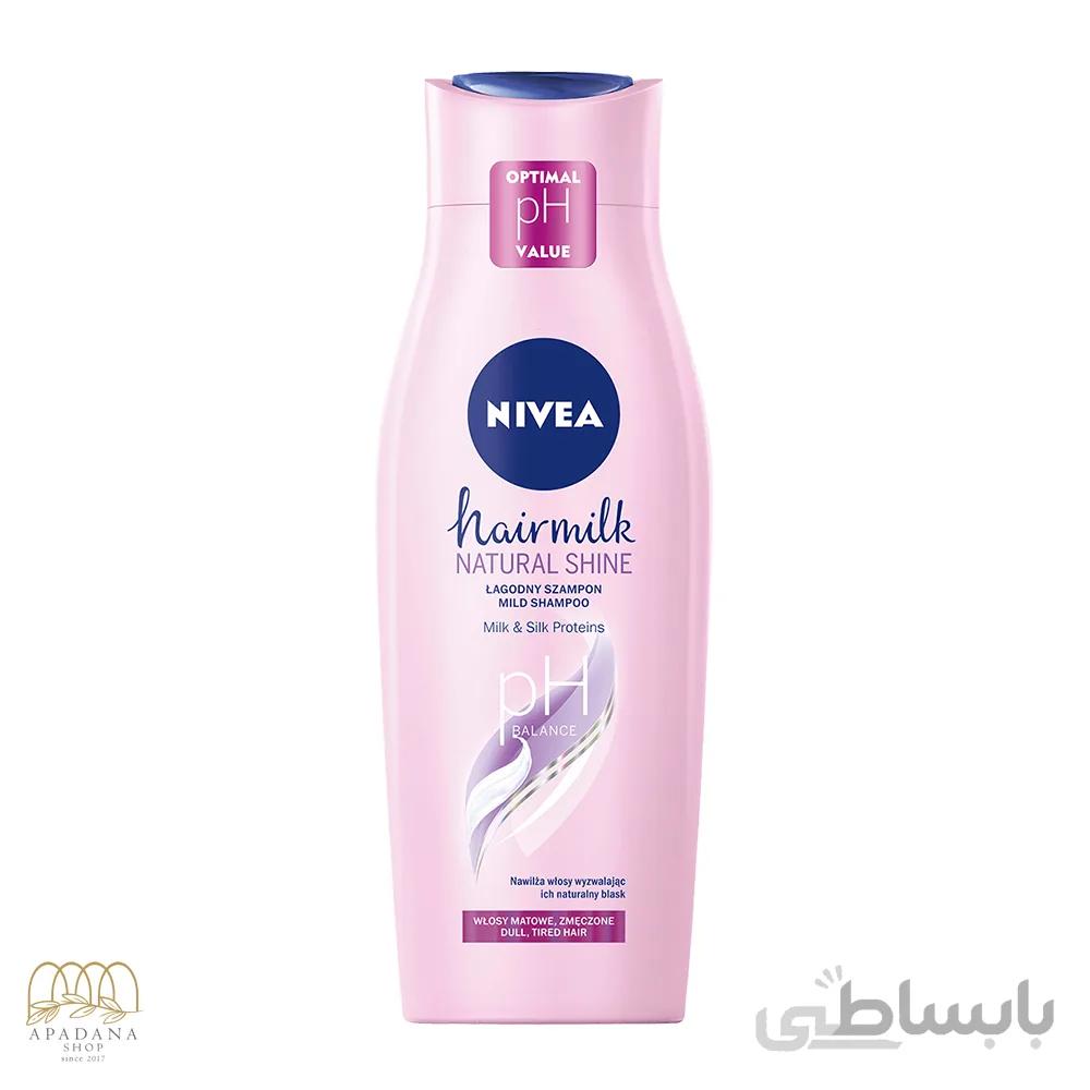 شامپو مو رطوبت رسان و درخشان کننده شیر نیوآ حجم 400ml