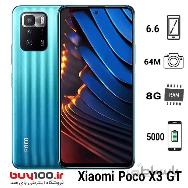 گوشی موبایل شیائومی مدل Poco X3 GT  5g دو سیم کارت ظرفیت رام 8 گیگ و حافظه داخلی 256 گیگابایت