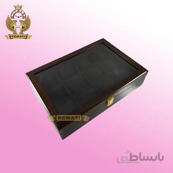 جعبه ساعت کلکسیونی چوبی ۱۲تایی رنگ قهوه ای box12112