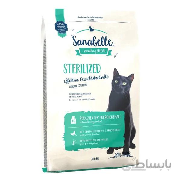 غذای خشک گربه عقیم شده سانابل مدل(Sterilized) طعم مرغ با وزن 10 کیلوگرم