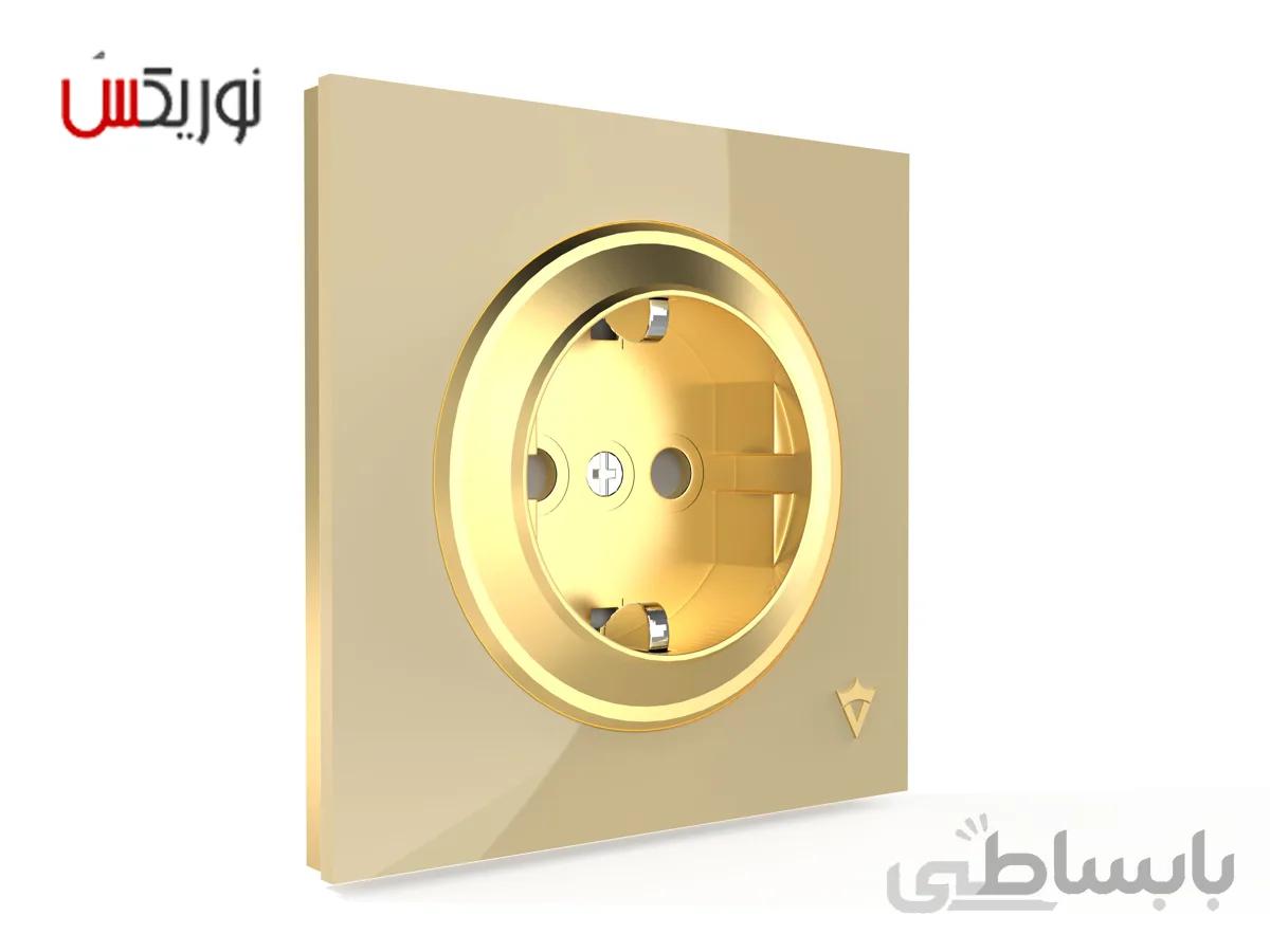 کلید و پریز ارت دار ویرا مدل آلفا کلاسیک بژ میانه طلا