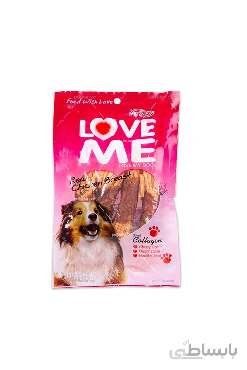 تشویقی سگ بالغ لاومی طعم فیله مرغ ۶۰ گرمی | Love Me Dog Trearment with Chicken Fillets