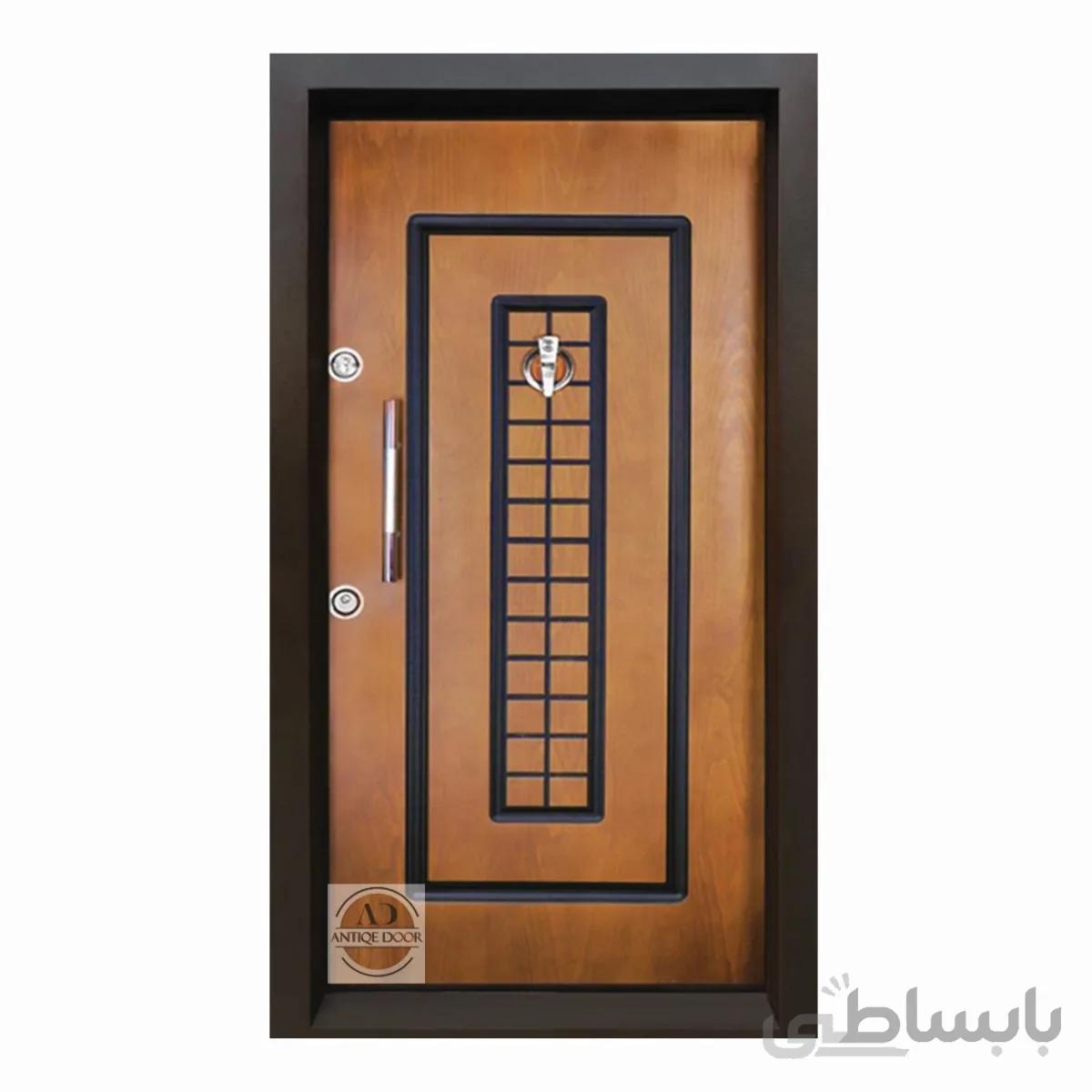 درب ضد سرقت سینوس روکش راش - 105*210 / چپ بازشو