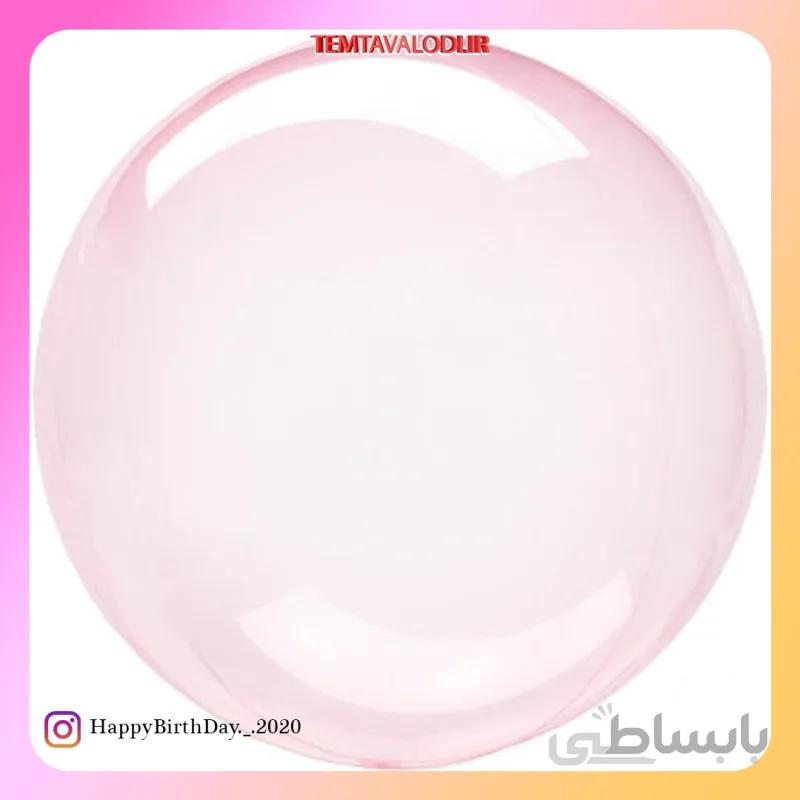 بادکنک شفاف کریستالی صورتی