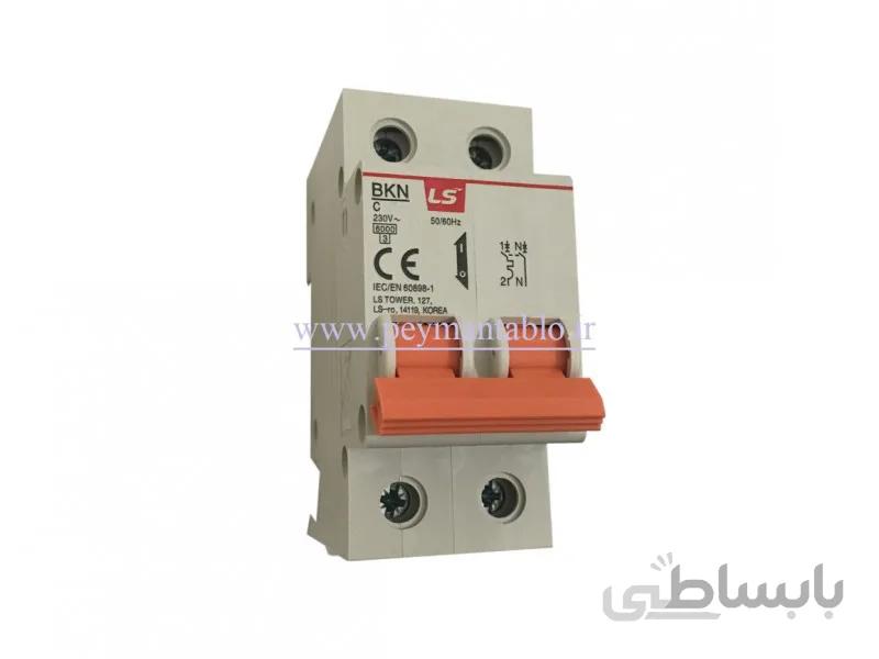کلید مینیاتوری (mcb) دو پل / دو فاز 6 آمپر ، LS