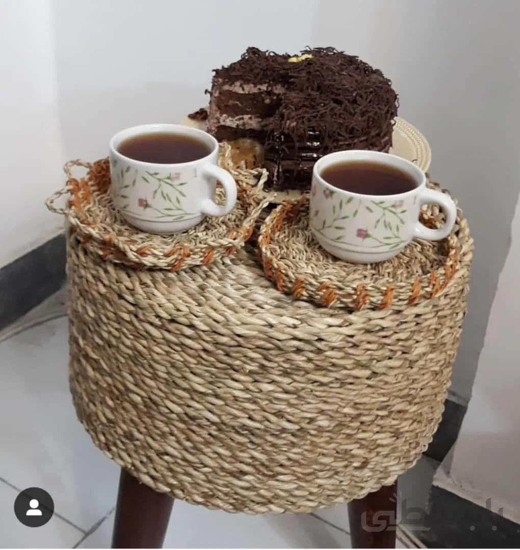پاف چهار پایه حصیری کد ۱۰۱۸