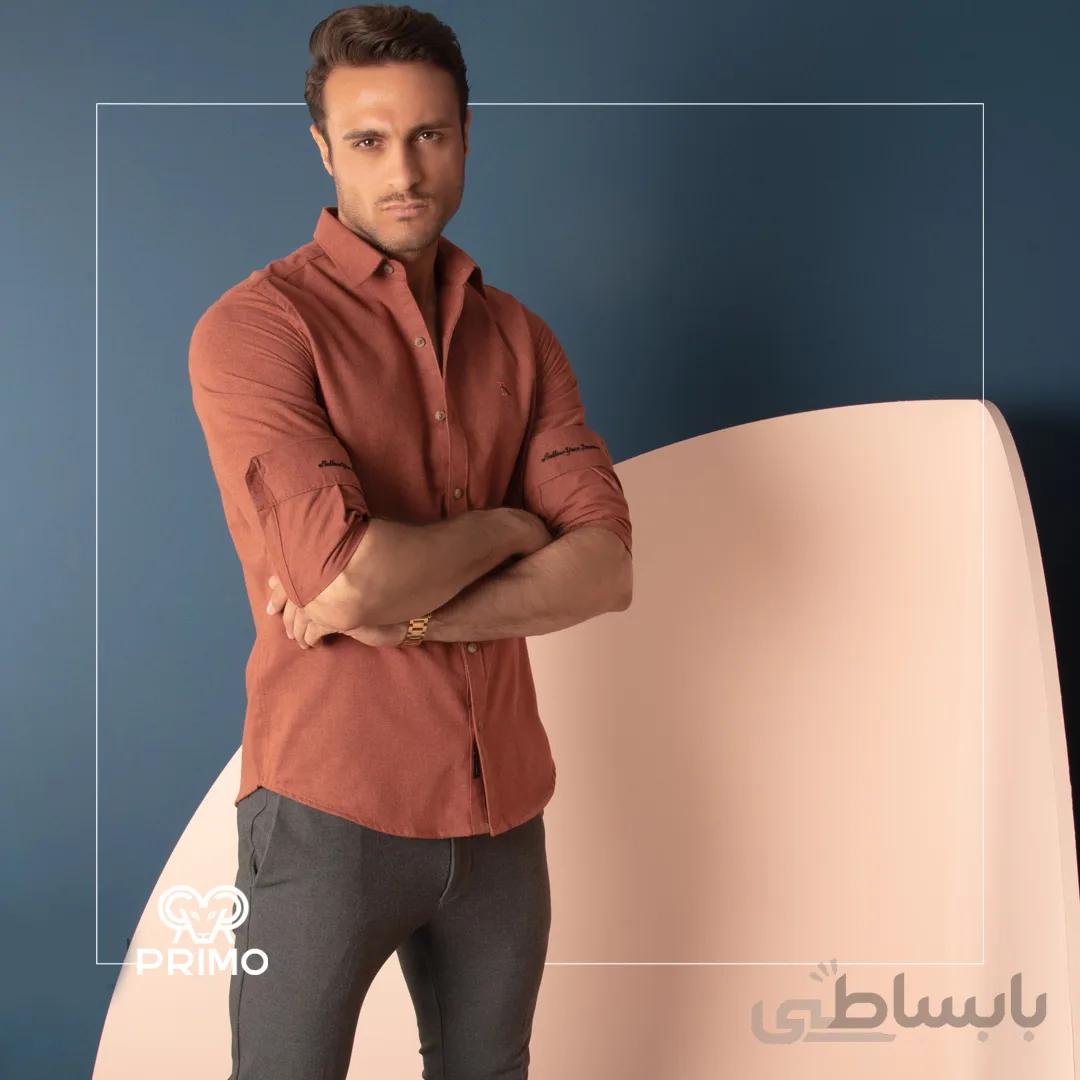 پیراهن پشمی مردانه مدل آستین بلند ساده 237402