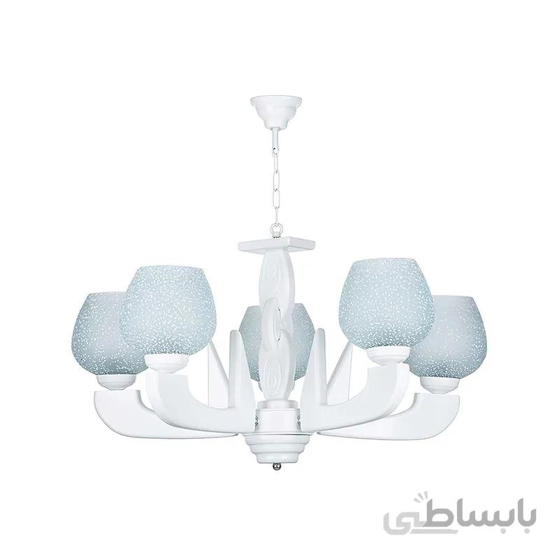 لوستر 5 شعله چشمه نور مدل G606/5-WT