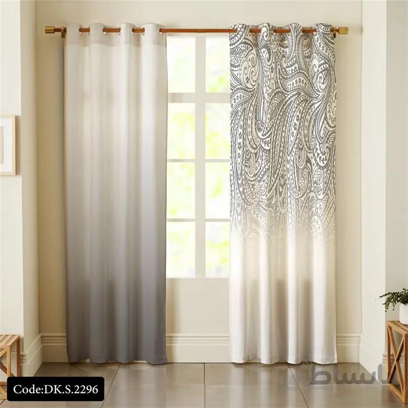 پرده پانچی (هازان و مخمل)کد DK.S.2296 طرح ایرانی و سنتی اسلیمی بته جقه