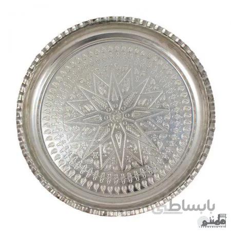 سینی مسی گود نقره ای سایز بزرگ