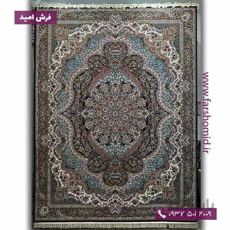 یک تخته 12 متری فرش 1000 شانه 10 رنگ کرامت سرمه ای فرش آرشام