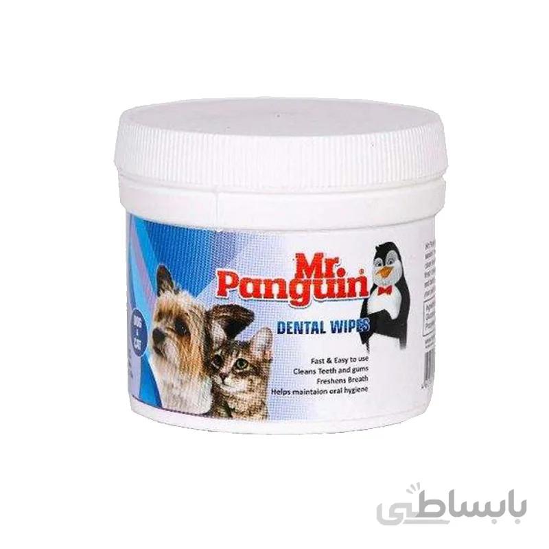 دستمال مرطوب دندان مستر پنگوئین مدل Dental Wipe بسته 70 عددی