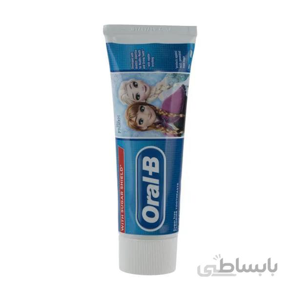 خمیر دندان کودک اورال بی Oral-B Junior +3 Years مدل Frozen حجم 75 میلی لیتر