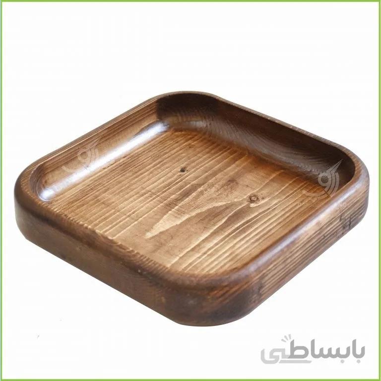ظرف پذیرایی مربع چوبی قطر ۲۵ کد ۱۰۱۴۹۹