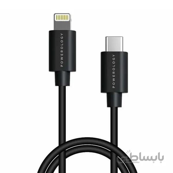 کابل تبدیل USB-C به لایتنینگ پاورولوجی مدل POWEROLOGY P3BCLBK طول 3 متر
