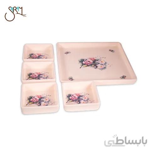 سرویس اردو خوری طرح گل 5 عددی کد 0610