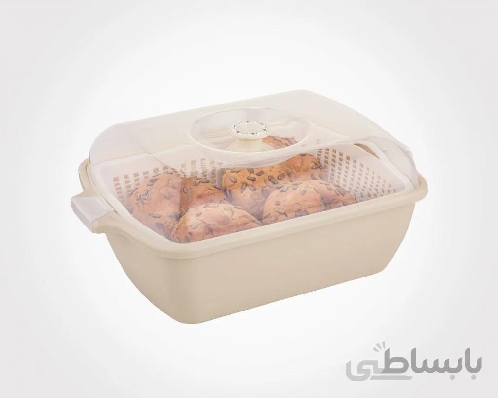 جای نان سه پارچه لیمون طرح یاس کرم / سایز 3