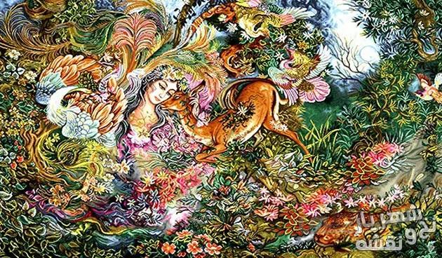 نخ و نقشه تابلو فرش مینیاتور دایره هستی - 431