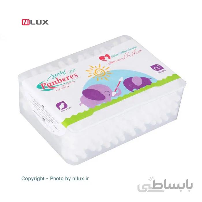 گوش پاک‌کن نوزادی پنبه ریز بسته 60 عددی
