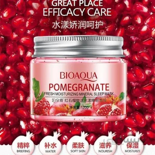 ماسک صورت شب ضد پیری انار بیوآکوآ BIOAQUA Red Pomegranate Sleeping Mask ا BIOAQUA Red Pomegranate Sleeping Mask